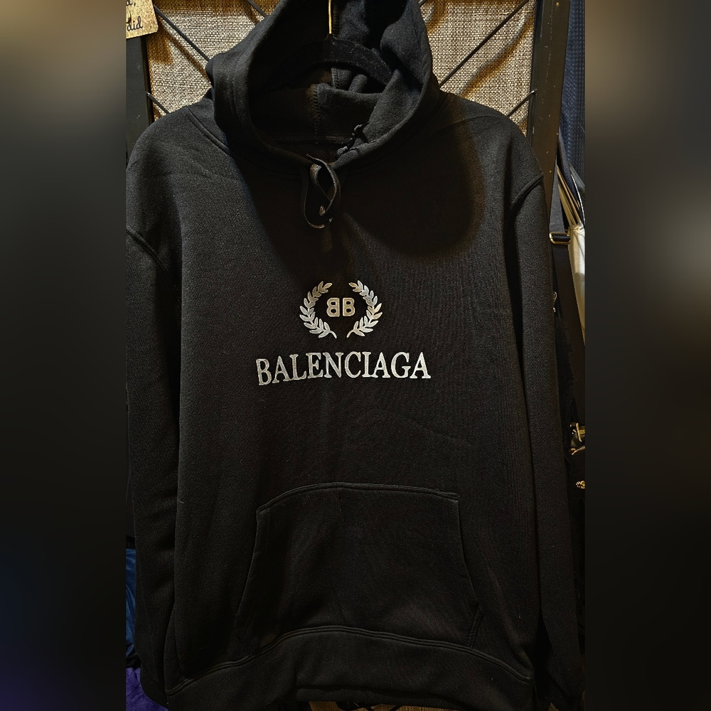 Balenciaga logo Black hooded sweatshirt